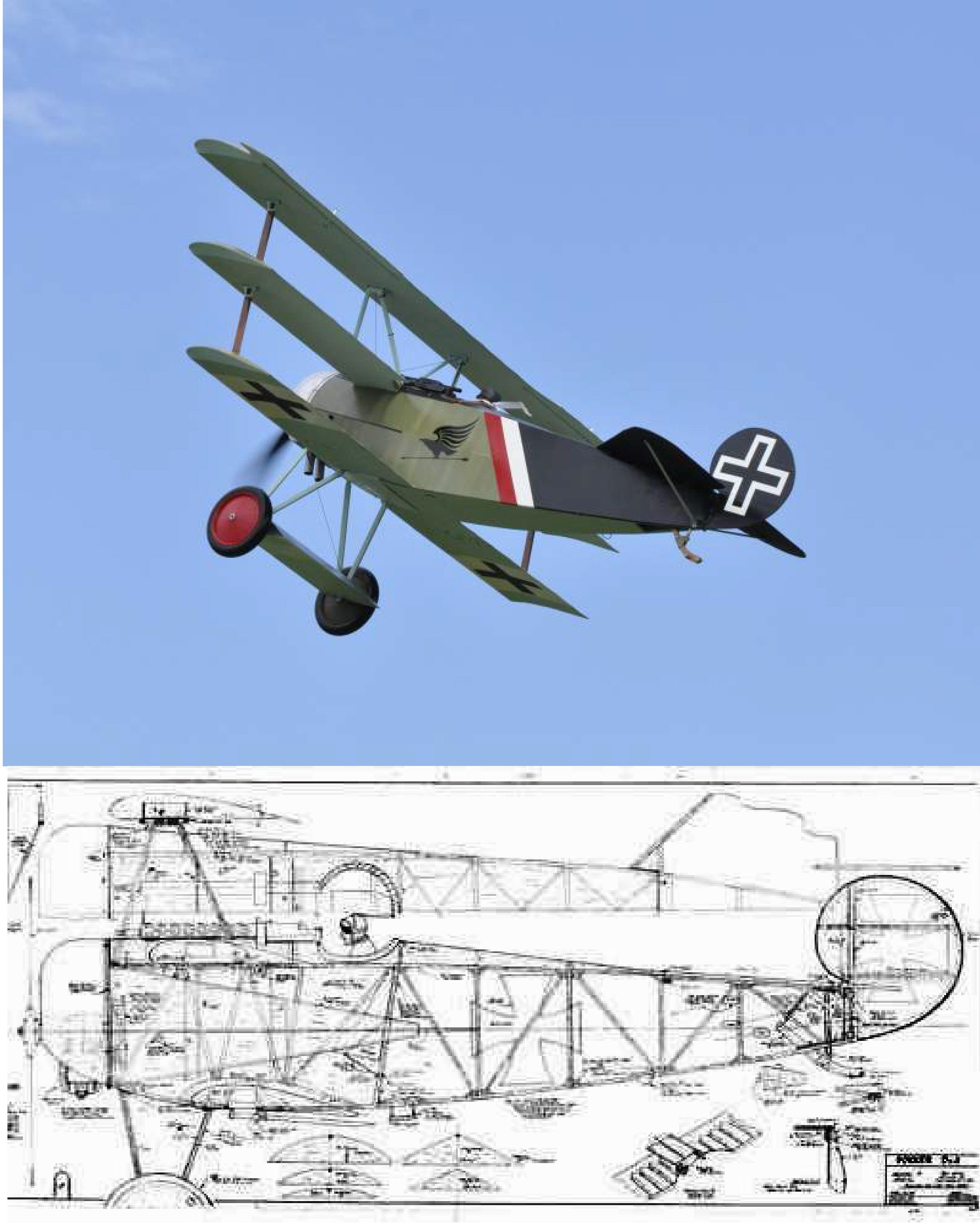 Ron Weiss Fokker DR1 Triplane 1/3rd scale - Plan Set