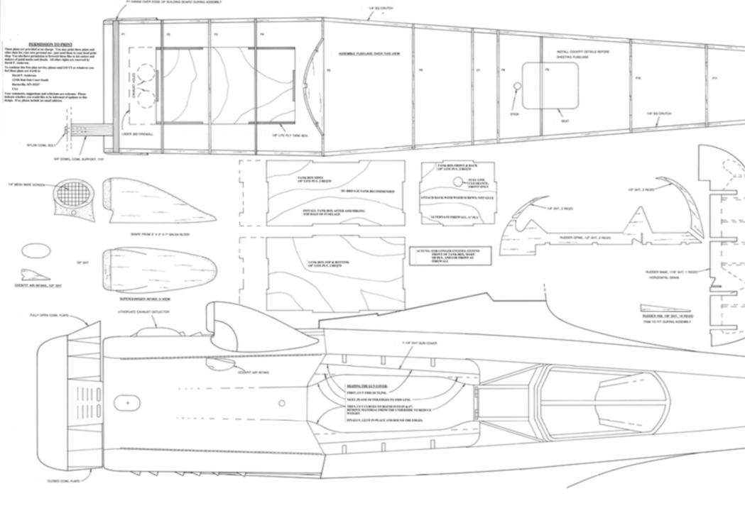 Focke Wulf TA152H Plan set - 1/5th & 1/6th scale